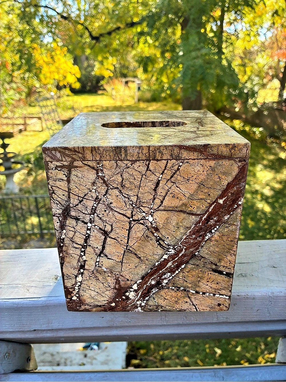Genuine Marble Tissue Box Cover Vintage